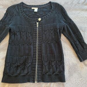 DKNY lightweight cable black sweater